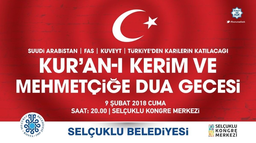 Selçuklu belediyesinden ″Kur’an-ı Kerim ve Mehmetçiğe dua″ gecesi