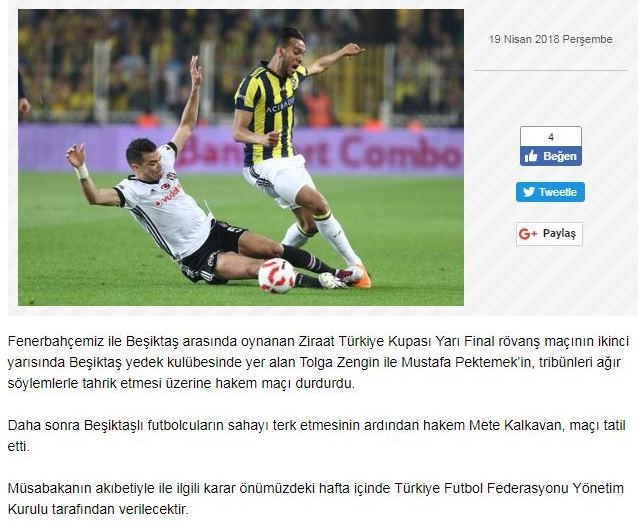 Fenerbahçe Kulübü: ″Tolga Zengin ve Mustafa Pektemek tahrik etti″