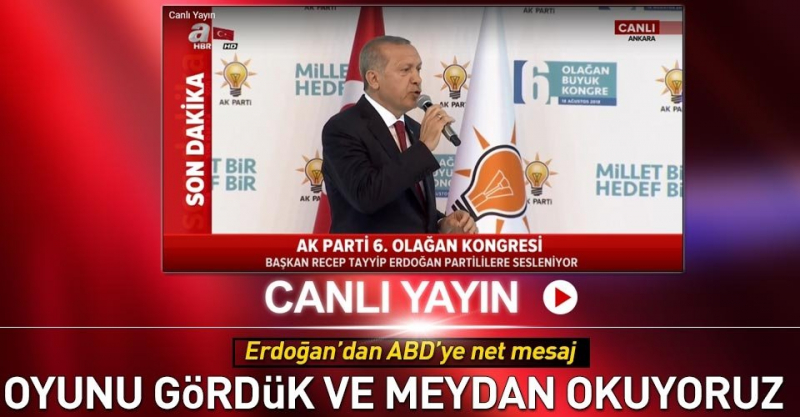 Başkan Erdoğan AK Parti 6. Olağan Kongresi'nde Konuşuyor.