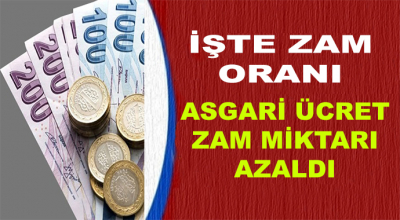 2019 Asgari Ücret Zam Miktarı Azaldı