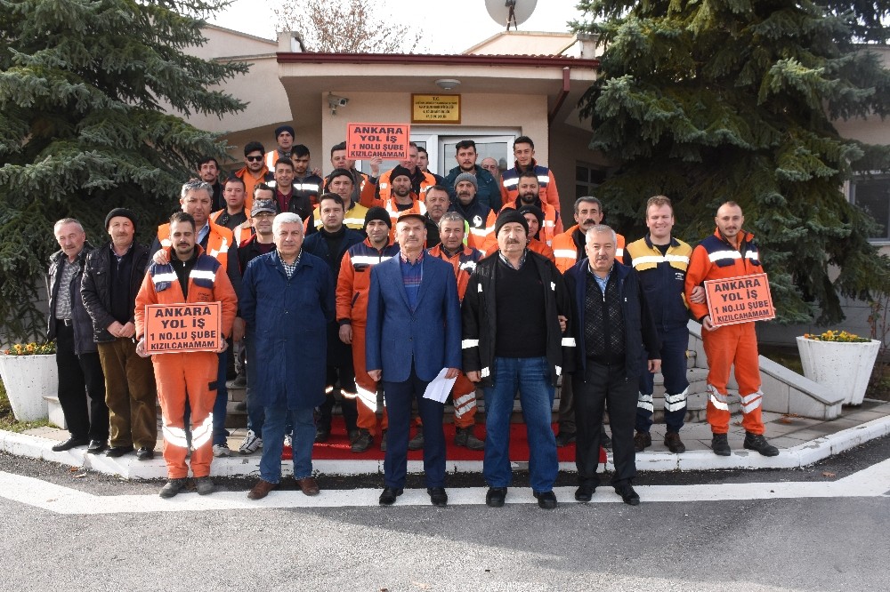 Kızılcahamam Karayolları taşeron işçilerinden kadro talebi.!