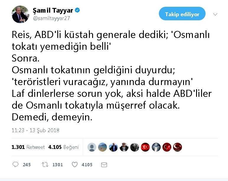 Şamil Tayyar’dan, Erdoğan’ın ″Osmanlı tokadı″ cevabına destek