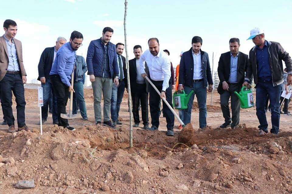 Afrin şehitleri için fidan dikimi yapıldı