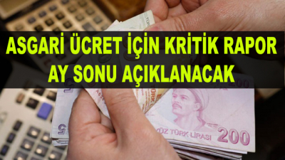 Asgari Ücret İçin Kritik Rapor Ay Sonu Açıklanacak