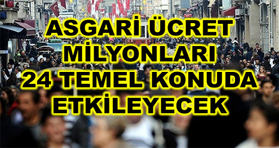 Asgari Ücret Milyonları 24 Temel Konuda Etkileyecek