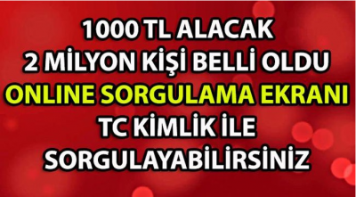 Büyük müjde 1.000'er TL destek alacak kişiler belli oldu 