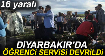 Diyarbakır’da öğrenci servisi devrildi