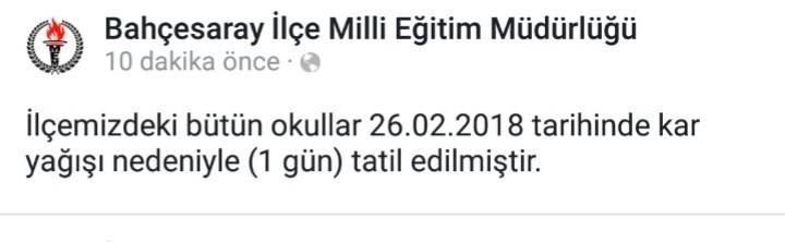 Bahçesaray’da eğitime kar tatili