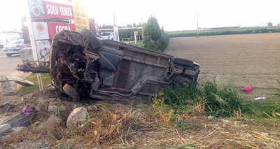 işçileri taşıyan minibüs devrildi: 12 yaralı!