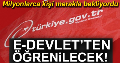 Milyonlarca kişi merakla bekliyordu! e-Devlet'ten öğrenilebilecek